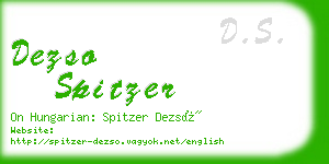 dezso spitzer business card